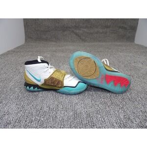 Nike Kyrie 6 Concepts Khepri Horus Egyptian White Teal Gold Sneakers Youth 4.5Y